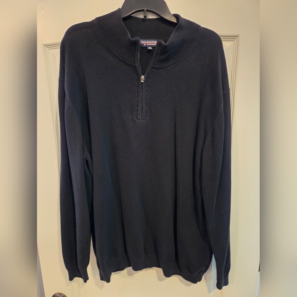 Men's Navy Quarter Zip Sweater